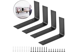 Faankiton 4 Pieces Wall Shelf Brackets for Shelves,90 Degree Metal Wall Support Corner Brace,Heavy Duty Shelf Supports, L Shape Right Angle Bracket with Screws and Anchors (150x100mm)