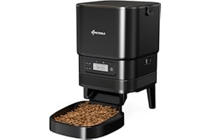 APETDOLA Automatic Cat Feeder, 4L Pet Food Dispenser with Timer, Cat Feeder with 1-6 Meals per Day, Dual Power Supply (AC/DC), Voice Recorder, Automatic Feeders for Cats and Puppy - FD30(Black)