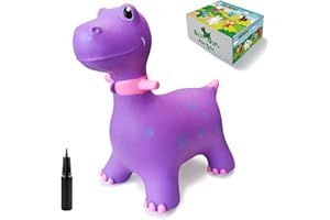 HotMax Dinosaur Bouncy Horse, Inflatable Bouncy Animals Hopper for Toddlers, Ride on Jumping Toys for Baby Girl or Boy Birthday Gift (purple)