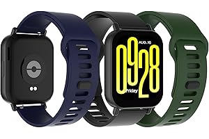 Bigqin 3 Piezas Correa Compatible con Xiaomi Redmi Watch 5 Active/Lite, Pulsera de Silicona Suave Reemplazo Deportiva Respirable Reloj Banda Compatible con HUAWEI Watch GT 5/4 46mm, 5.5"-8.7"
