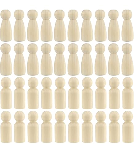 Houten Peg Dolls Onvoltooide Mensen, 10 Stuks Houten Decoratieve DIY Pop Mensen Vormen Natuur Houten Voor Kinderen Schilderen