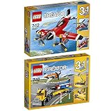 Lego Creator 3-in-1 2er Set 31047 31060 Propeller-Flugzeug + Flugschau-Attraktionen - Lego
