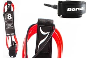 DORSAL Surf Leash for Surfboard Longboard SUP Leg Rope 6' Red