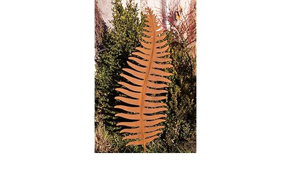 Unbekannt Metall Gartenstecker Farn 78x27cm Rostoptik Gartendekoration Beetstecker Sidra Hospital