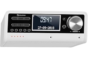 auna Intelligence DAB+ Küchenradio - DAB+/FM Radio, Unterbau-Radio, 5 W RMS, Sprachsteuerung via Alexa-VoiceControl, Senderspeicher, Spotify, Bluetooth, Multiroom-fähig, LCD-Display, weiß