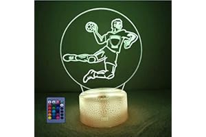 HPBN8 LTD 3D Handball Lampe USB Power 7/16 Farben Fernbedienung Berühren Nachttisch Schreibtisch-Nacht licht USB-Kabel für Kinder Schlafzimmer Geburtstagsgeschenke Geschenk