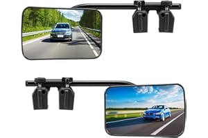 MZOLIFE 2 Stück Wohnwagenspiegel Universal Zusatzspiegel, Verstellbarer Doppelter Konvexer Abschleppspiegel, Caravanspiegel AnhäNgerspiegel für Wohnmobile Auto Caravan PKW Links + Rechts (Schwarz A)