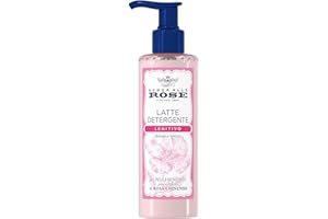Acqua alle Rose, Latte Detergente Lenitivo, Con Estratto di Rosa Chinensis, Ideale per le Pelli Secche o Sensibili, Deterge e Idrata la Pelle Delicatamente, Uso Quotidiano, 200 ml