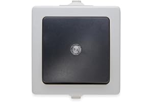 Kopp Bouton-poussoir éclairé pour montage en saillie pour locaux humides Nautic, gris/anthracite 566356003