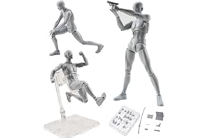 HANIFOREVER Artists Manikin Action Figure Drawing Model,Figure Model for Sketching, Painting, Drawing, Human Mannequin Body Doll Male Action Figure (Grey,Male)
