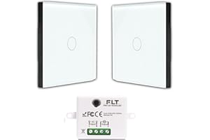FAST LED TECHNOLOGY KIT interrupteur sans fil - 2 Télécommandes murales + 1 Mini récepteur encastrable - Va et vient sans travaux - Commande à distance - commutateur radio RF (2+1) Blanc