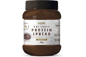 Crème Hyperprotéique de Cacao et Noisettes de HSN - NutChoco avec Whey Protein – Faible en sucre, Sans Huile de Palme, Sans Gluten, Apte pour Végétariens - 400g