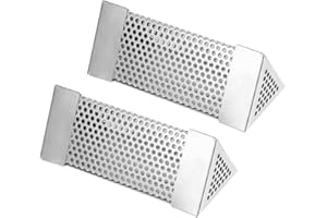 HERCHR 2-pack Pellet Smoker Tube, 6 Inch Stainless Steel Smoker Tube Cold Hot Smoking Tube for Any Electric Gas Charcoal Grill or Smokers(Trilatera)