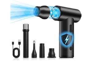 MERTTURM Odkurzacz do Sprężonego Powietrza, 120000obr./min Wytrzymały Elektryczny Dmuchawa ze Stopu Aluminium, Miniaturowa Przenośna Suszarka z Regulacją Prędkości do Czyszczenia Samochodu, Komputera