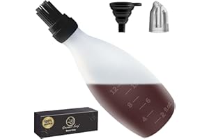 GOURMET EASY Spazzola in silicone per cucinare, Dispenser di olio con pennello, spazzola per olio tutto in uno, spazzola per barbecue, mocio per barbecue, spazzola per salsa, strumenti per grigliare (nero)