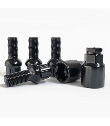 Écrous De Roue Voiture M14 X 1.5mm - Lot 4+1 Boulons De Roue En Acier Noir Avec 1 Écrou De Verrouillage Antivol