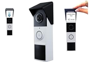 ME&SG Decorative Rain and Sun Cover — Compatible with Tapo Battery Doorbell D235 (49.8 mm Width Only) — Weatherproof Anti-Glare Protective Housing — Flat (Black)