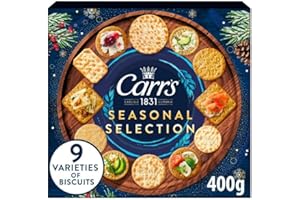 SNACKIFY Carrs Crackers Seasonal Selection 9 Variety Assortment Biscuits 400g, Perfect Christmas Crackers for cheese, Savoury Biscuit Selection, Cheese Cracker, Multigrain, Melts Cheese, wheatmeat (1 Box)
