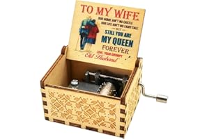 MICTENEY Music Box for Wife,You are My Sunshine Music Box Wife,You Are My Sunshine Theme Music Box to Wife,Wooden Hand Crank Wife Musical Box for Wife Birthday Gifts