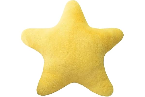 MUNSKT Children's Star Cushion, mjuk fluffig kudde för sovrum, dekorativ kudde för pojkar och flickor (gul, 30 cm) för barn och tonåringar