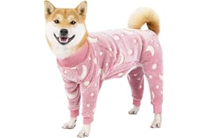YOUCAI Pijama Felpa para Perros, Ropa Cálida Forro Polar Mono Suave para Perros Invierno Transpirable para Perros Medianos O Grandes En Climas Fríos,Rose,XS