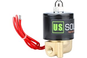 U.S. Solid 220V AC 1/8" G Válvula de solenoide eléctrica Latón Normalmente Cerrado Solenoid Valve Impulsado Directamente para Agua Aire Aceite Diesel Viton Material del sello