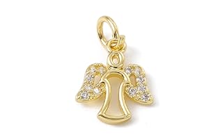 KitBeads Cubic Zirconia Charms Gold Plated Micro Pave CZ Charms for Jewellery Making Bulk