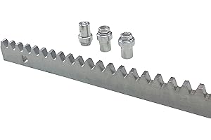 MOTIC Cremallera de hierro para puertas correderas de garaje, guias correderas para puertas automaticas motores puertas exterior, jardín. Acero zincado 1 metro x 08 mm de espesor 1 METRO