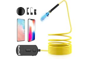 BlueFire Endoscopio WiFi, 90 ° Grandangolo 2MP 1200P 8.5mm 2200mAh Zoom Semirigid Telecamera Ispezione, Endoscopio, Inspection Camera, Snake Camera, Telecamera Endoscopica per iOS Android Phone Tablet
