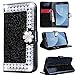 Produktbild SMART LEGEND Lederhülle für Samsung Galaxy J5 2017 J530 Ledertasche Glitzer Hülle Schwarz Bling Diamant Schutzhülle mit Kartenfach Handyhülle Premium PU Leder Flip Wallet Case Protective Cover Innere Weiche Silikon Bookcase Handy Tasche Schale mit Kartenfächer Magnetverschluß Standfunktion Etui