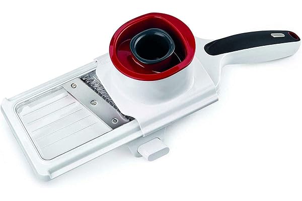 Zyliss E900040 Mini-mandoline 2 lames, rondelles et juliennes de légumes, acier inoxydable/plastique
