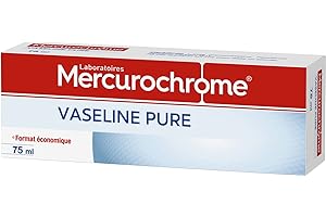 MERCUROCHROME – Vaseline Pure – Tube - Multi-Usages - Facilite l'action de glisse - Format Voyage - Facile à Transporter - 75mL - Produit fabriqué en France