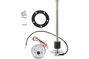 A ABSOPRO 267mm Fuel Sending Unit and Gauge Kit 10.5" Boat Fuel Tank Sending Unit Fuel Water Level Sensor and Fuel Gauge for Boat Car Truck RV