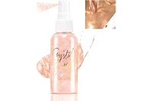 Jutqut Glow Highlighter Spray, Face Body Liquid Highlighter Spray, Glitzer Makeup Sparkle Kosmetik Shimmer Highlighter, Flüssiges Glitzer Perlglanz Spray Haare Körper für Year Year Rave Party（Rosa）