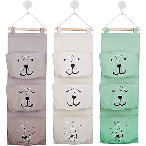 Hängender Obstkorb 3-stöckig - Gewebte Aufbewahrungstasche Milchweiß