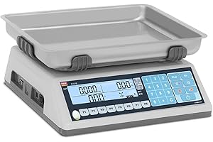 TEM Balance Poids-Prix De Marché Professionnelle Compteuse Commerce Numérique Électronique TEM030C-PZR-B1 (Calibrée, 100 g à 30 kg, ±10 g, Plateau 27,8 x 32,8 cm, Autonomie 200h, Inox/ABS)