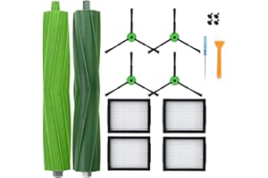 Nicemiya Pack de Accesorios compatible con iRobot Roomba E & I Serie i7+ i3+ i4+ i6+ i8+ j5+ j7 y E5 E6 E7, Kit de Recambios Completo. Repuestos de Cepillos Laterales, Filtros, Rodillos Extractores