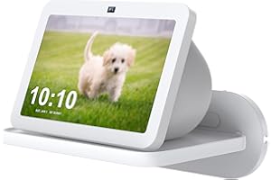 PlusAcc Support Murale pour Show 8 (1e / 2e / 3e génération) - Petite Étagère Mural pour Google Nest,Bose,JBL Et d'autres Haut-parleurs intelligents, Solution Peu encombrante (Blanc)