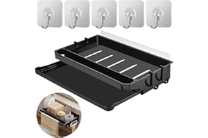 DOITSU Portaspugne Porta Spugne per Lavello Cucina Organizer Organizzatore Sapone Spugnette Lavandino Ventosa Portasapone da Appendere + 3 Ganci Adesivi Accessori da Muro Simpatici con Sgocciolatoio Staffa