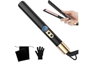 ‎UMIGA UMIGA Mini Hair Straightener, Ion Hair Straightener, Portable Lightweight Small Straightener, Auto Shut-off in 60 Minutes, with LCD Display, 2 in 1 for Short Hair, Beard and Bangs
