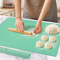 Spianatoia In Silicone Per Impastare 52,5x21,5 Cm Con Manico Lungo E Tagliapane - Tappetino Antiscivolo Per Pizza, Biscotti E Pane - Starter Kit Forno