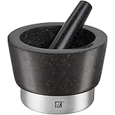 ZWILLING Mortero de especias con mazo, Altura: 10 cm, Ø 11 cm, Granito, Negro