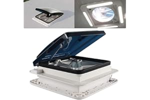 LIGHTAKAI Ventilateur de toit à fermeture éclair, 12 V, réversible, étanche, pour douche, camping-car, caravane