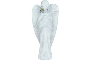 ‎FASHIONZAADI FASHIONZAADI Rainbow Moonstone Gemstone Guardian Pocket Angel Figurine for Reiki Healing Crystal Statue | Hand Carved Engel I Chakra Balancing Crystals Size :- 2 Inch Approx