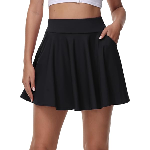 Jupe Femme Avec Short Intégré Et Poche Téléphone - Tissu Microfibre Infroissable - Taille Haute