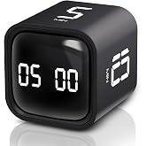 GWORKE GT-1 Pomodoro Zamanlayıcı K&uuml;p, Flip Timer, &Ouml;ğrenci Ders &Ccedil;alışma Saati, 5/10/30/60 dk & &Ouml;zel Geri Sayım, USB Şarjlı, Se