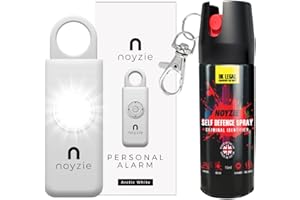 Self Defence Spray & LOUD Personal Safety Alarm NOYZIE UK Legal Pepper Spray Alternative with UV Marking & Keychain - Criminal Identifier Spray for Personal Protection