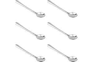BOXOB 6 Sztuk Malych Lyzeczek ze Stali Nierdzewnej, 7,5 x 1,5 cm Miniaturowe Lyzeczki do Przypraw Male Lyzeczki do Sloików z Przyprawami Miniaturowe Lyzeczki do Soli, Cukru, Miodu, Przypraw