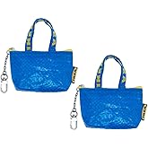 IKEA Anahtar ve Bozuk Para &Ccedil;antası KNOLIG &Ccedil;anta K&uuml;&ccedil;&uuml;k Mavi Bir Fermuarlı &Ccedil;anta (2 set)