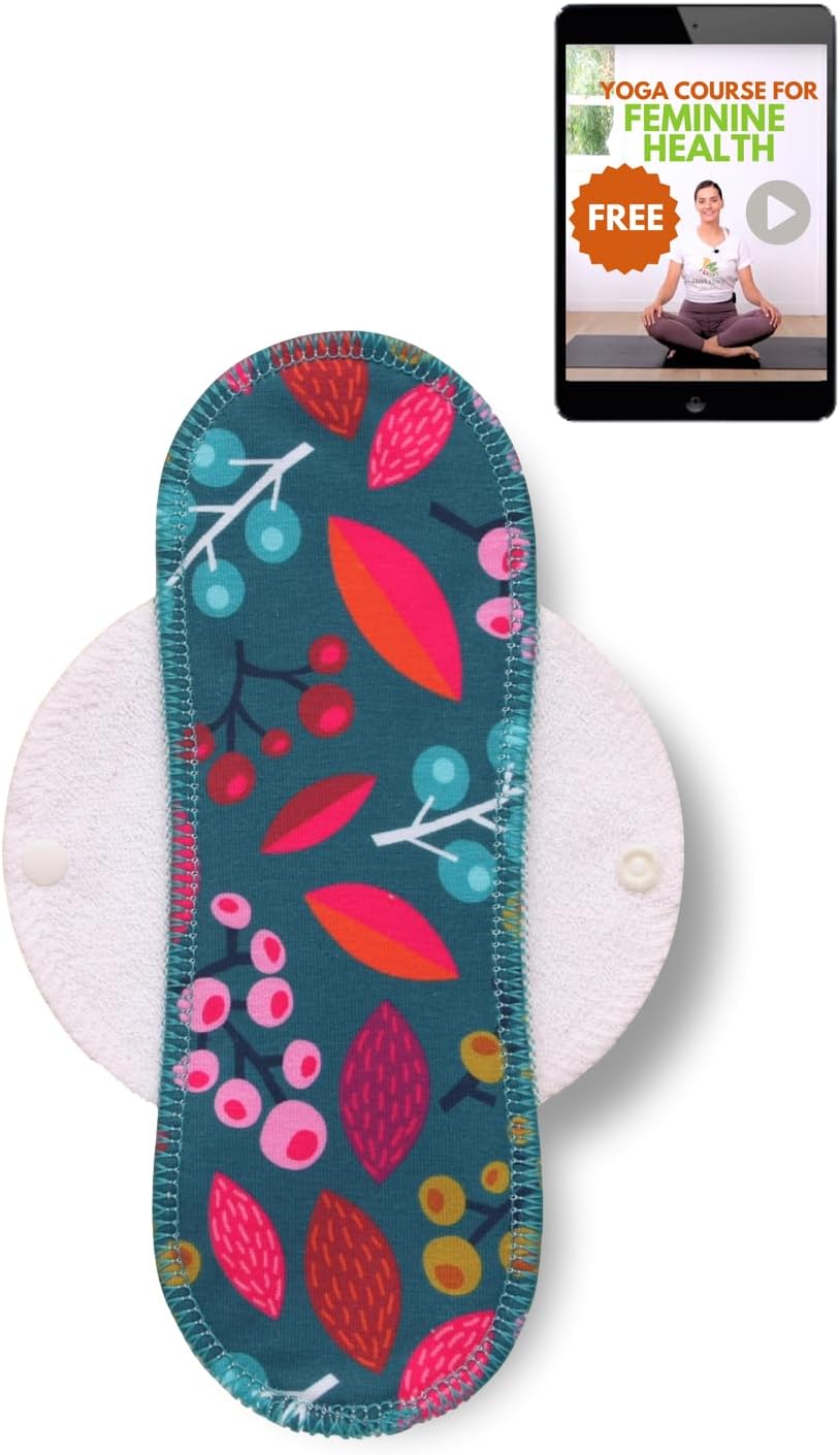 Compresa reutilizable en algodón orgánico para flujo abundante e incontinencia (L+XL, 1 ud.); lavable a alta T°, HECHA EN LA UE; suave y no irritante, compresa de tela para mujeres y adolescentes